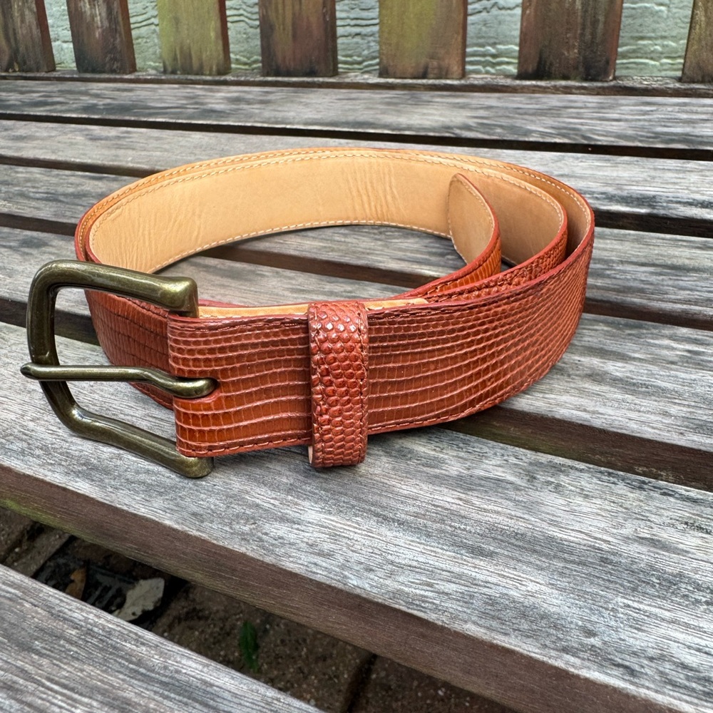 Tecovas Pecan Lizard Leather Belt